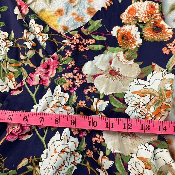 Floral Sleeveless Dress - Navy and Pink - Picture 7 of 7